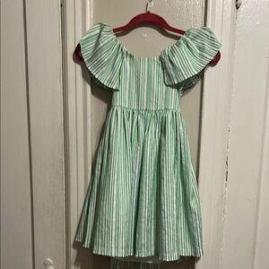Bonnie Jean Green and White Sundress